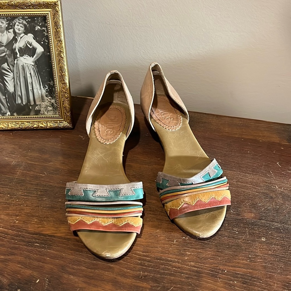 Indigo kitten wedge sandals